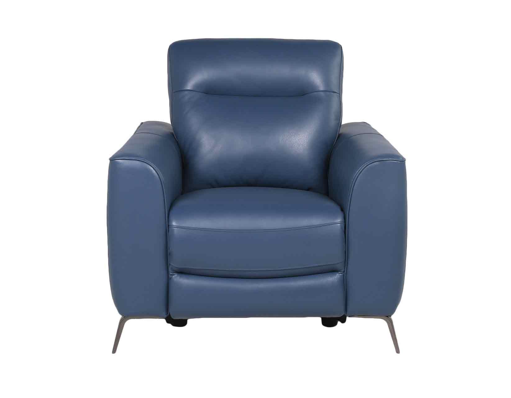 Steve Silver Sansa Dual Power Leather Recliner in Ocean Blue - Luxury Home Furniture (MI)