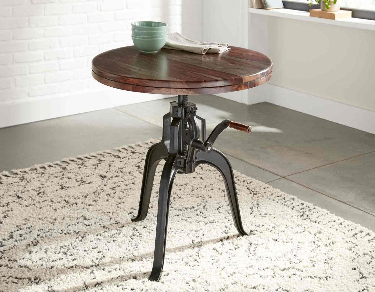 Steve Silver Sparrow Round Crank Table in Natural Brown - Luxury Home Furniture (MI)