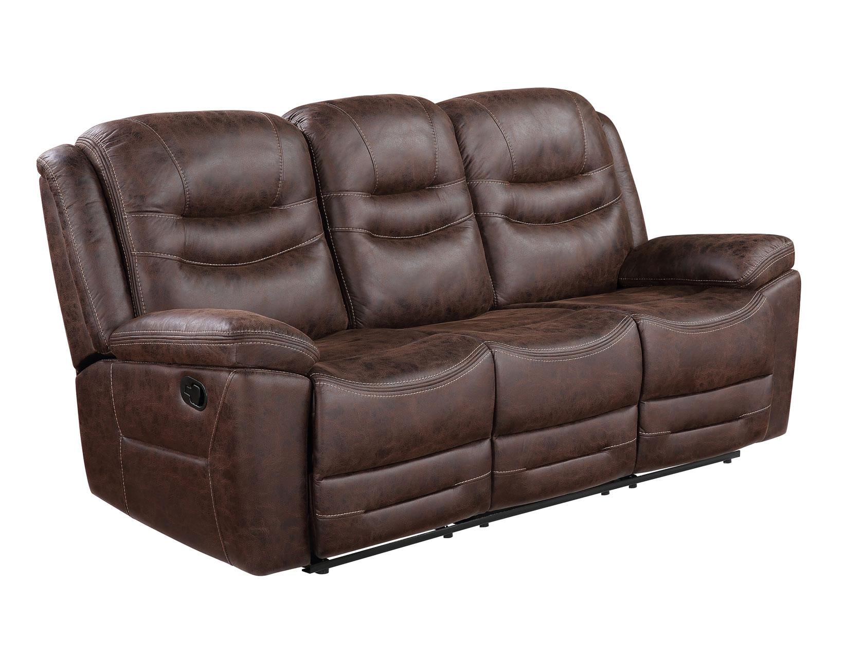 Steve Silver Stetson Manual Reclining Sofa w/ Dropdown Table in Merlot