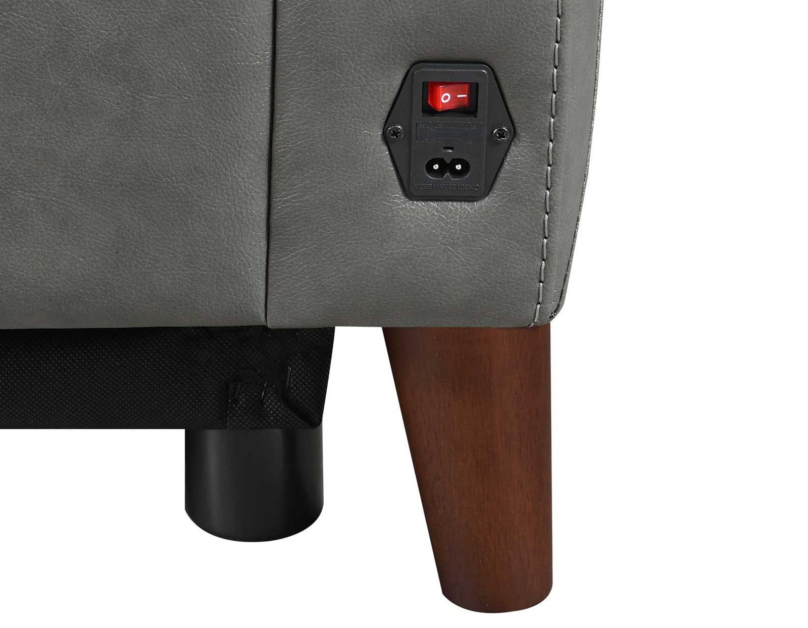 Steve Silver Trento Dual Power Leather Reclining Chair in Charcoal - Luxury Home Furniture (MI)