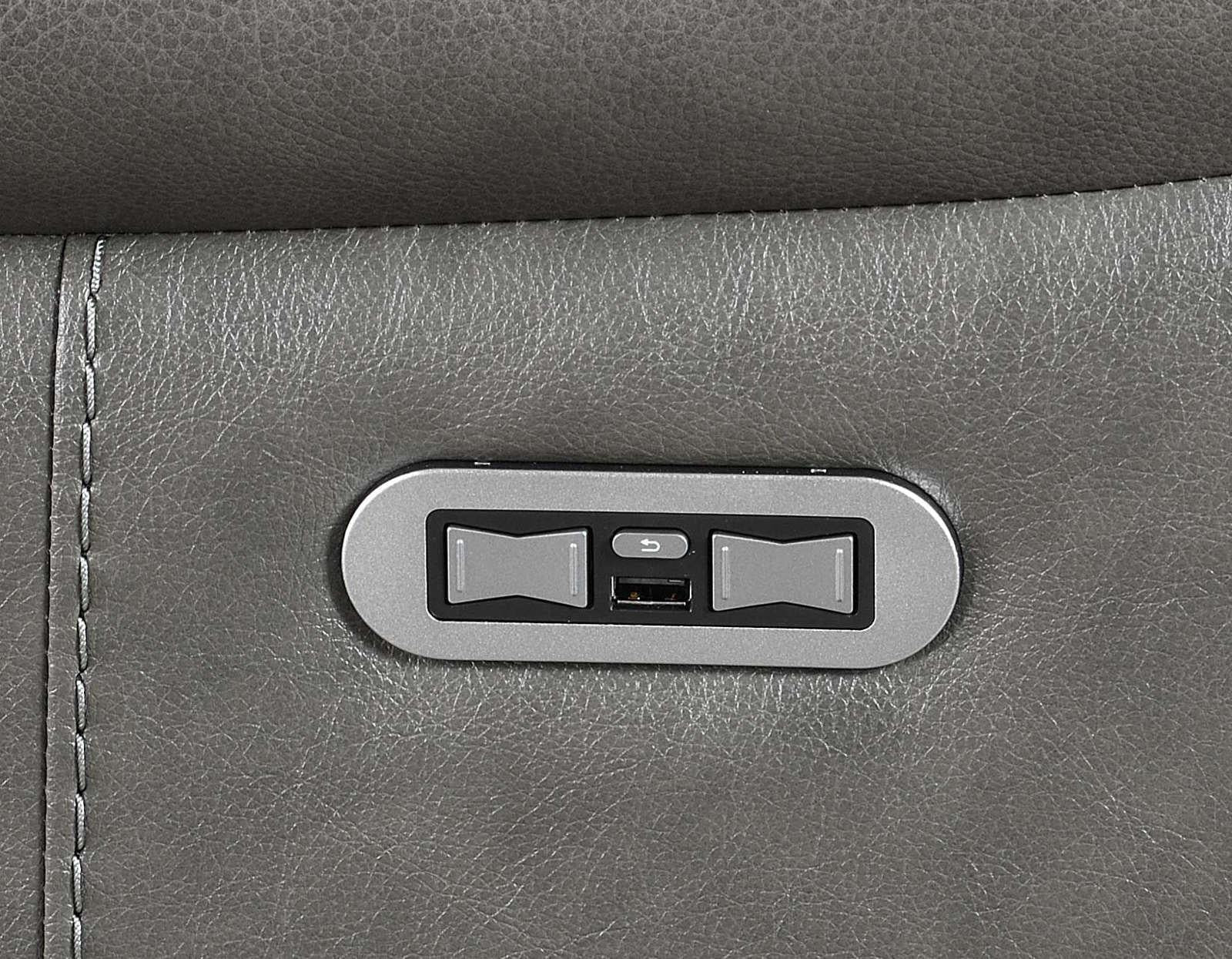 Steve Silver Trento Dual Power Leather Reclining Sofa in Charcoal - Luxury Home Furniture (MI)