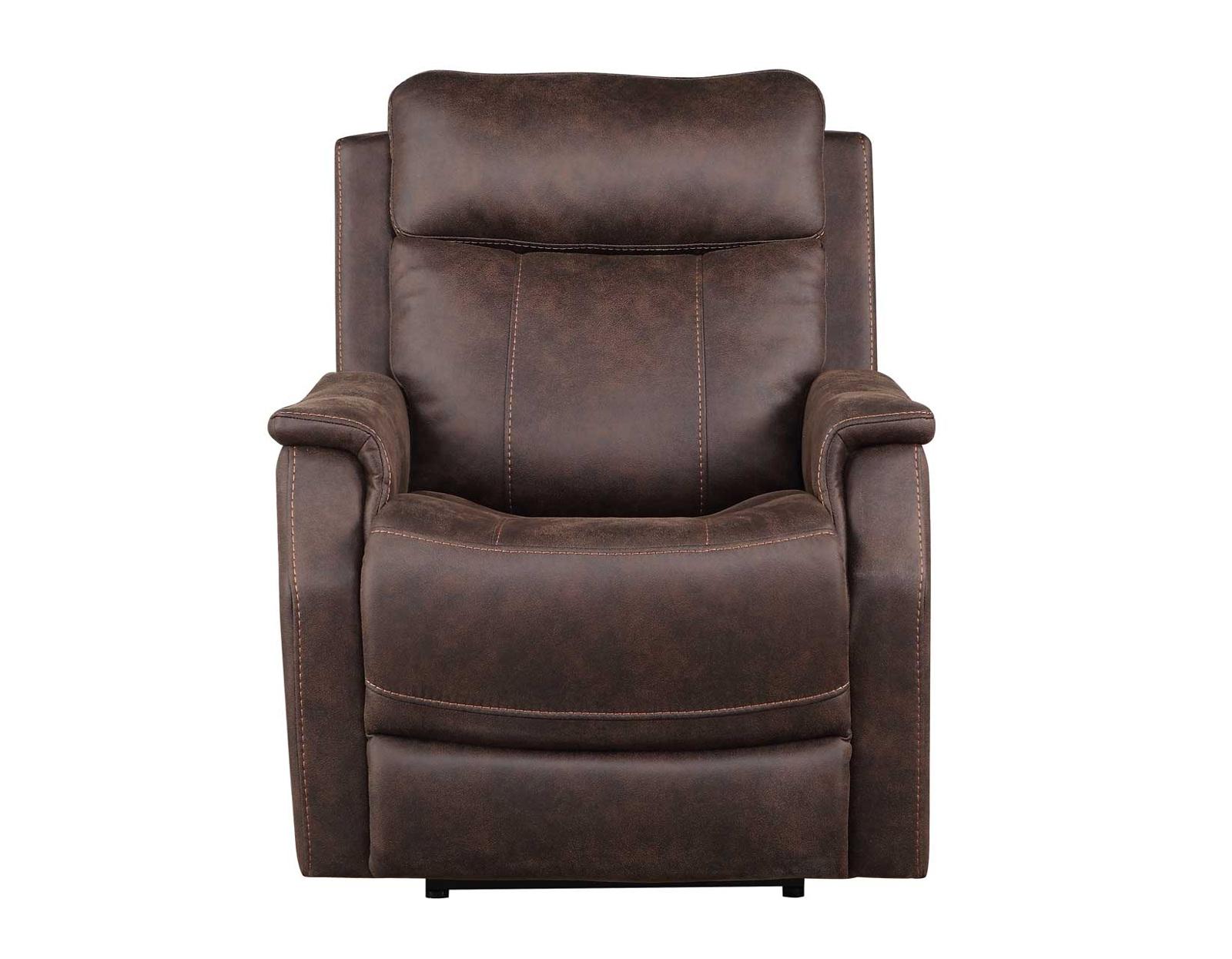 Steve Silver Valencia Dual Power Leatherette Recliner in Walnut - Luxury Home Furniture (MI)