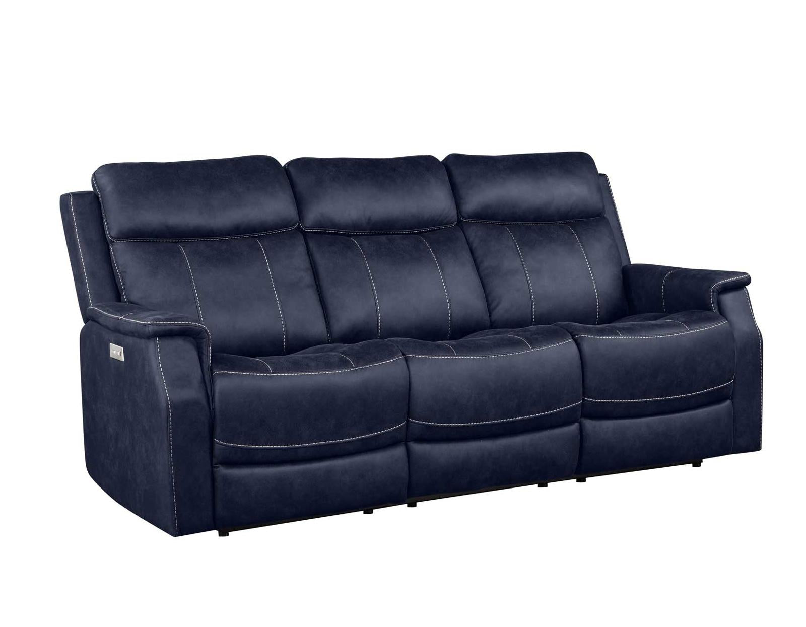 Steve Silver Valencia Dual Power Reclining Sofa in Ocean Blue