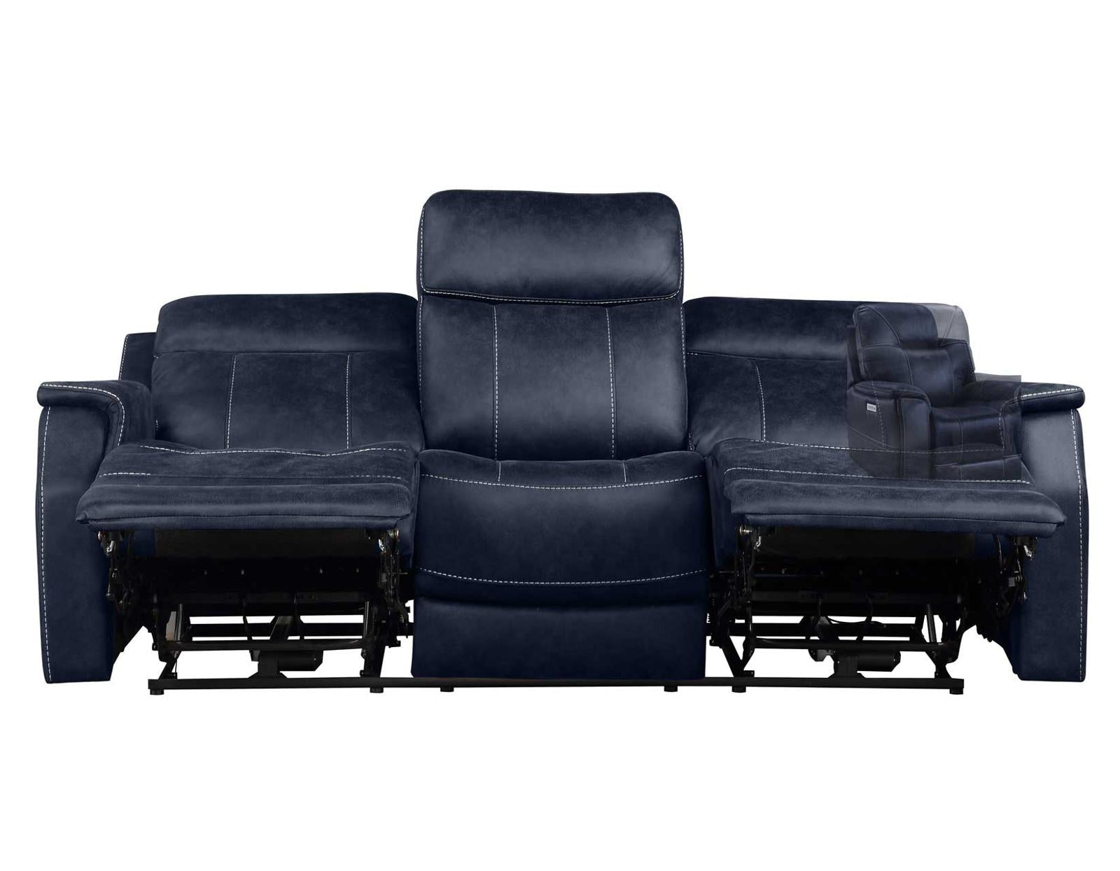 Steve Silver Valencia Dual Power Reclining Sofa in Ocean Blue - Luxury Home Furniture (MI)