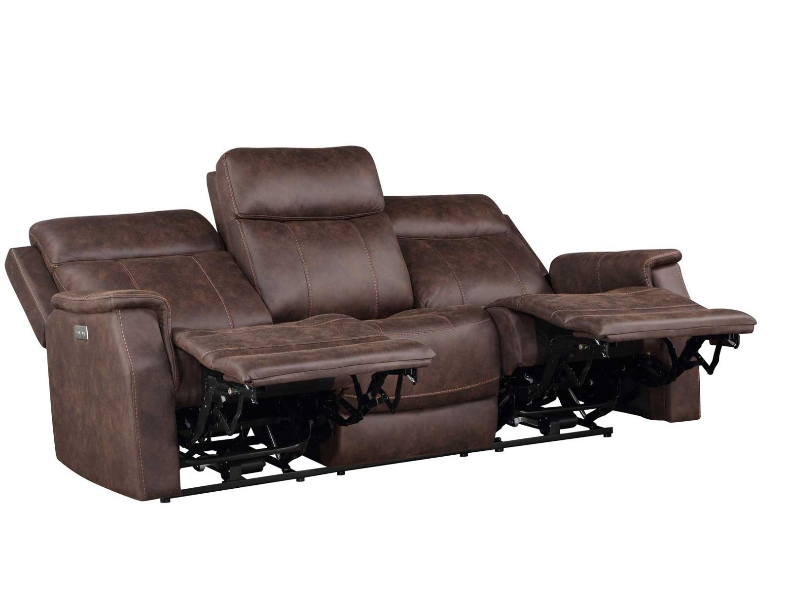 Steve Silver Valencia Dual Power Reclining Sofa in Walnut - Luxury Home Furniture (MI)