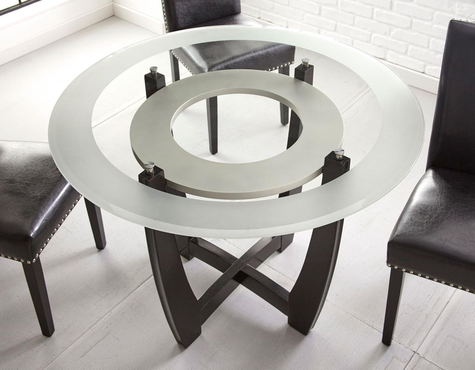 Steve Silver Verano Glass Top Table in Black - Luxury Home Furniture (MI)