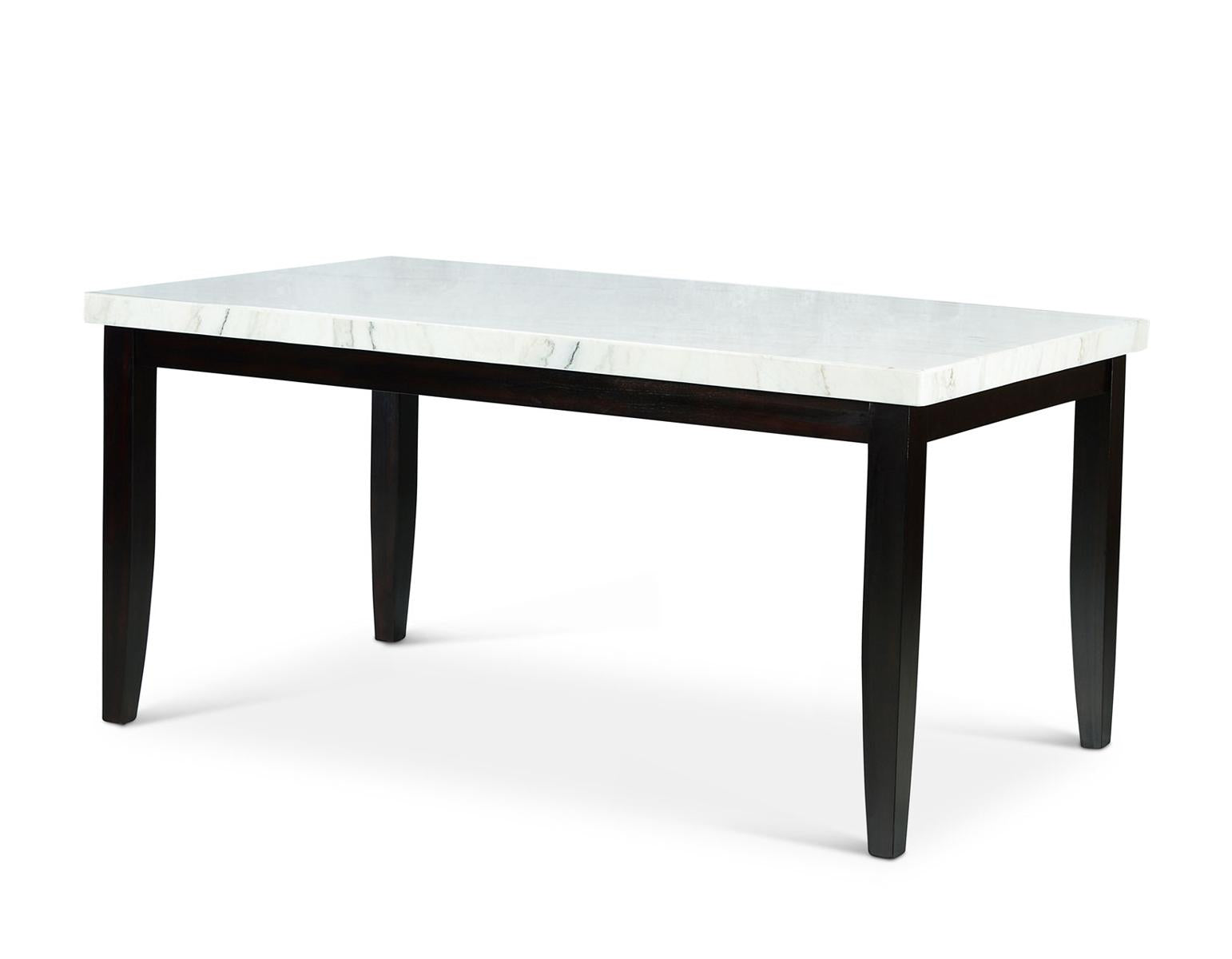 Steve Silver Westby White Marble Top Dining Table in Ebony Wood - Luxury Home Furniture (MI)