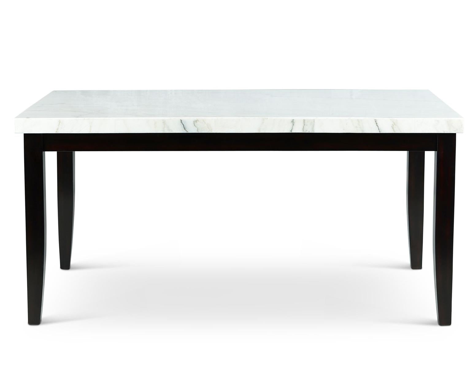 Steve Silver Westby White Marble Top Dining Table in Ebony Wood - Luxury Home Furniture (MI)