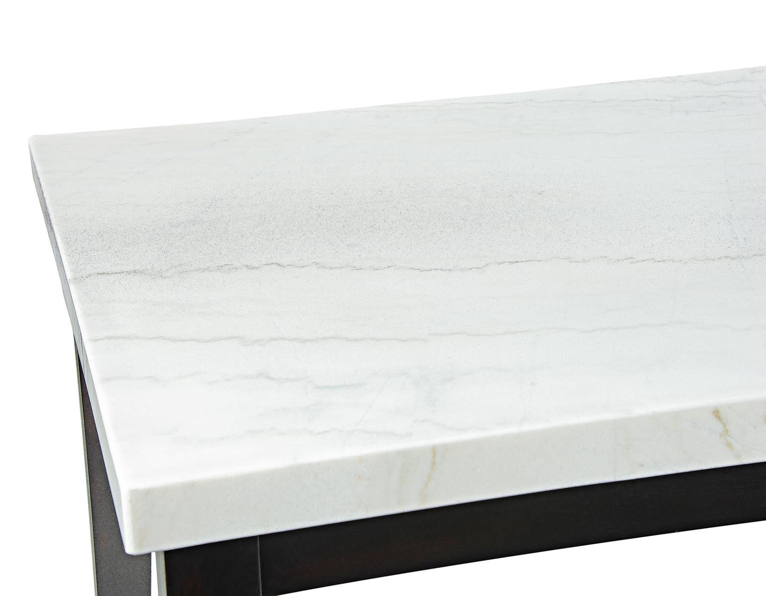 Steve Silver Westby White Marble Top Dining Table in Ebony Wood - Luxury Home Furniture (MI)
