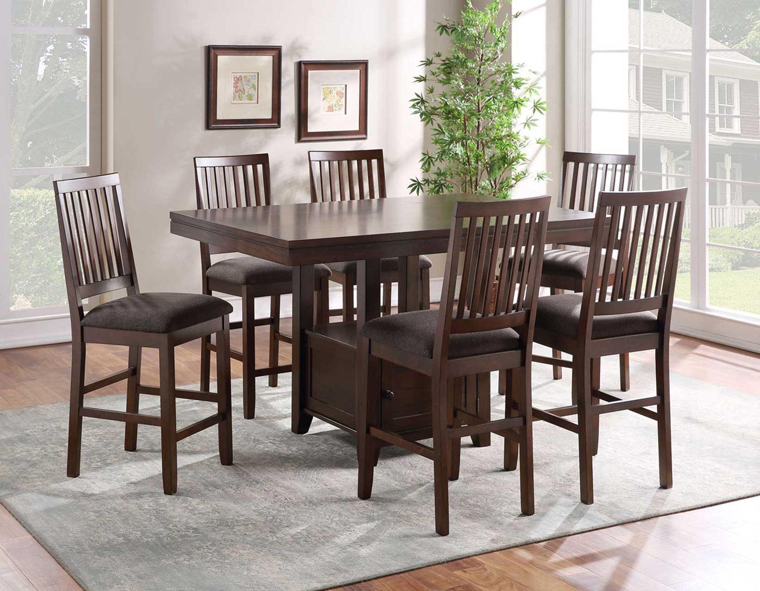 Steve Silver Yorktown Storage Counter Table in Espresso - Luxury Home Furniture (MI)