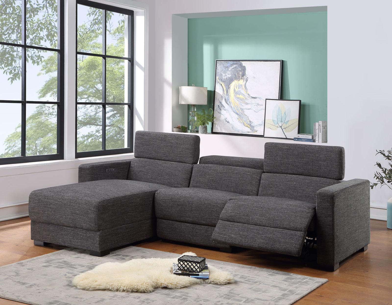 Steve Silver Zara Dual Power Recliner in Charcoal - Luxury Home Furniture (MI)