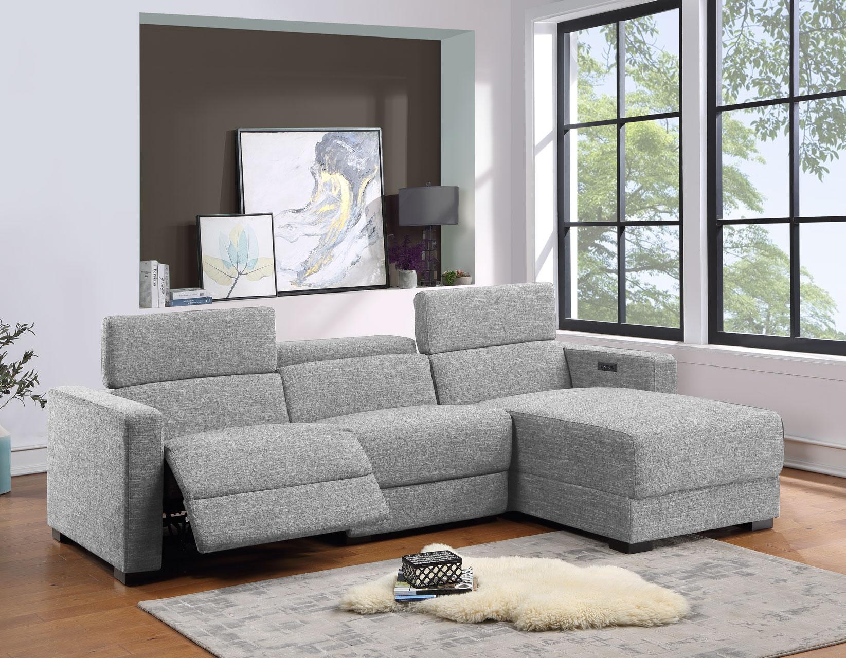 Steve Silver Zara RAF Dual-Power Chofa in Pumice - Luxury Home Furniture (MI)