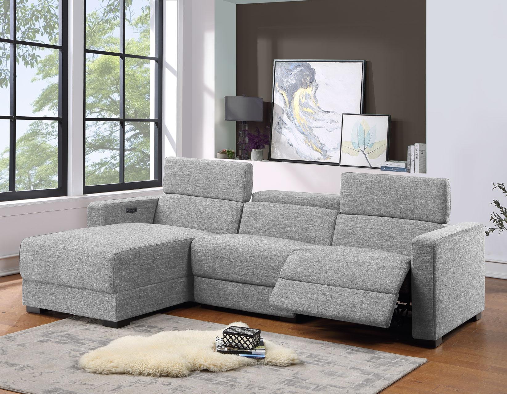 Steve Silver Zara LAF Dual-Power Chofa in Pumice - Luxury Home Furniture (MI)