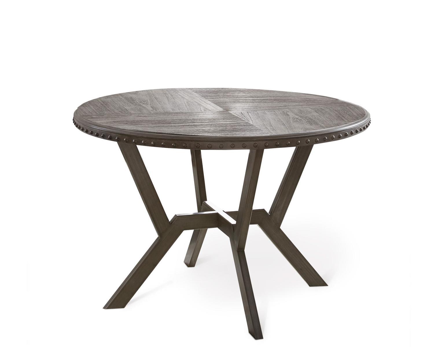 Steve Silver Alamo Round Dining Table in Gray - Luxury Home Furniture (MI)