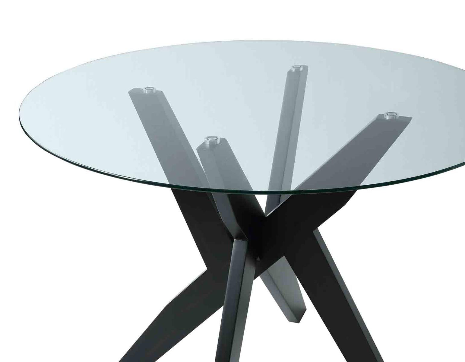 Steve Silver Amalie Round Dining Table in Black - Luxury Home Furniture (MI)