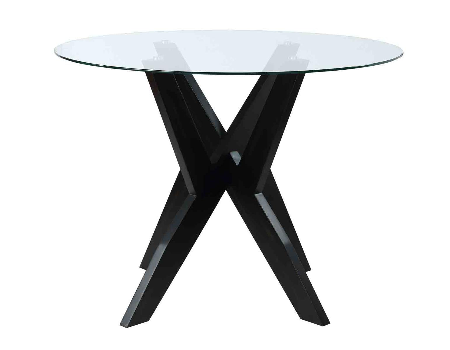 Steve Silver Amalie Round Dining Table in Black - Luxury Home Furniture (MI)