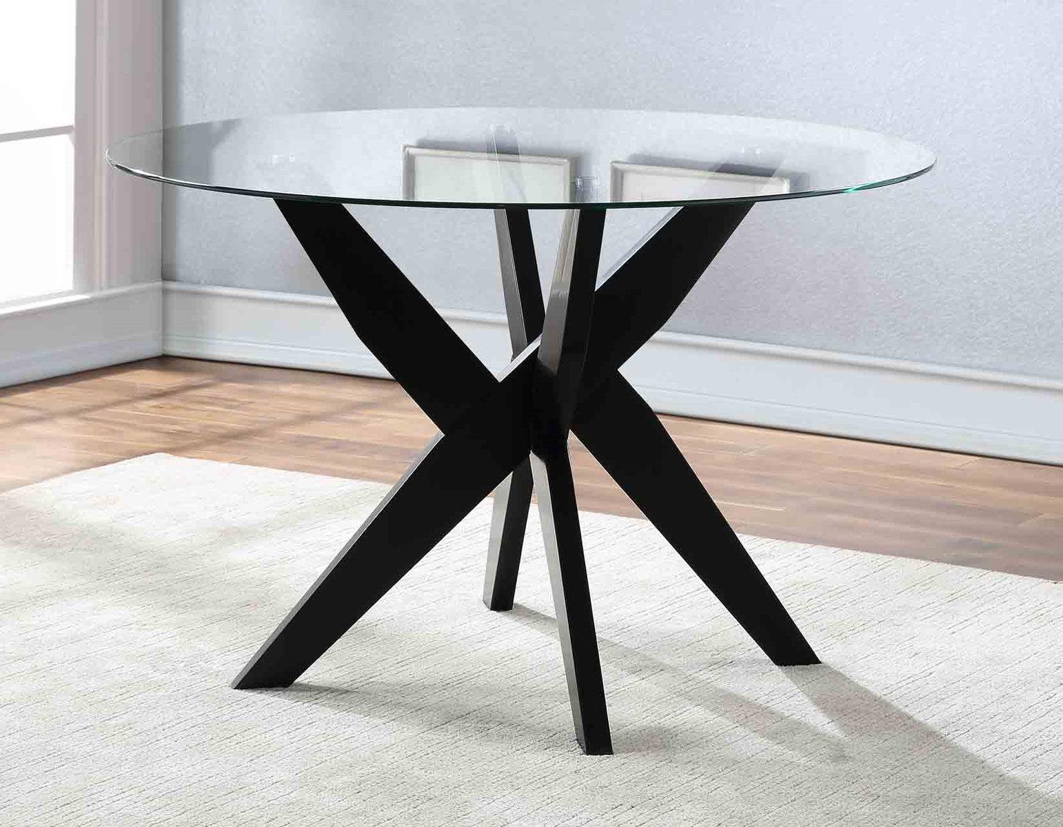 Steve Silver Amalie Round Dining Table in Black - Luxury Home Furniture (MI)
