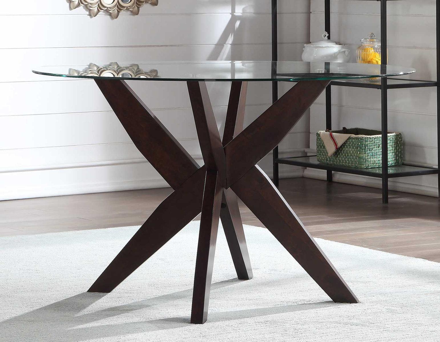 Steve Silver Amalie Round Dining Table in Walnut - Luxury Home Furniture (MI)