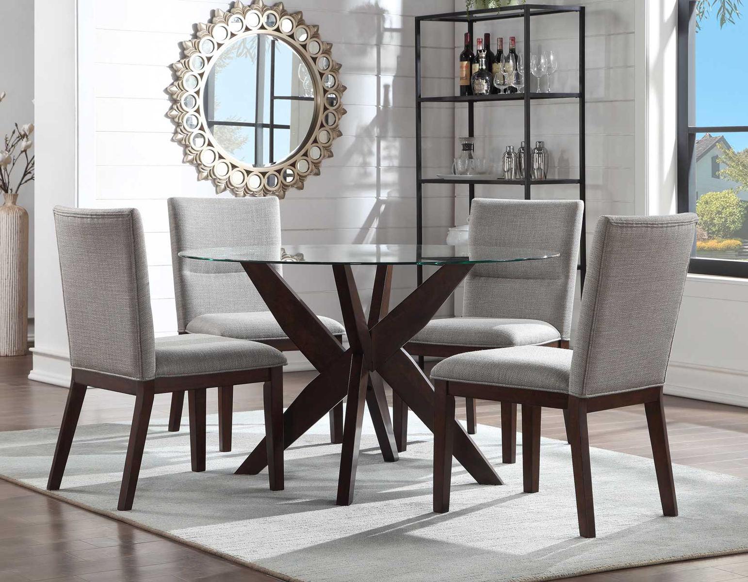 Steve Silver Amalie Round Dining Table in Walnut - Luxury Home Furniture (MI)