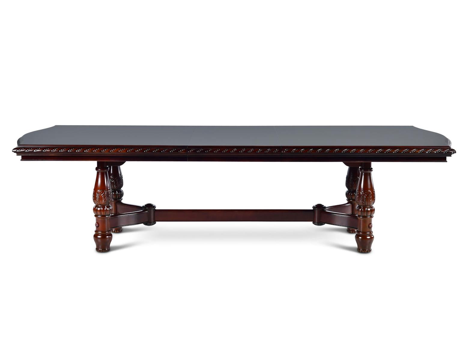 Steve Silver Antoinette Pedestal Dining Table in Brown Cherry - Luxury Home Furniture (MI)