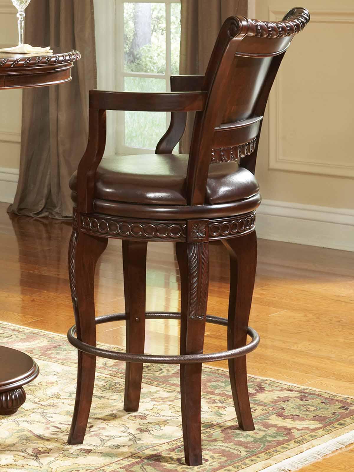 Steve Silver Antoinette Swivel Bar Chair (Set of 2) in Rich Cherry - Luxury Home Furniture (MI)