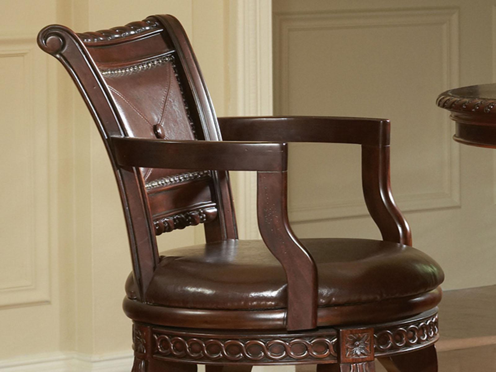 Steve Silver Antoinette Swivel Bar Chair (Set of 2) in Rich Cherry - Luxury Home Furniture (MI)