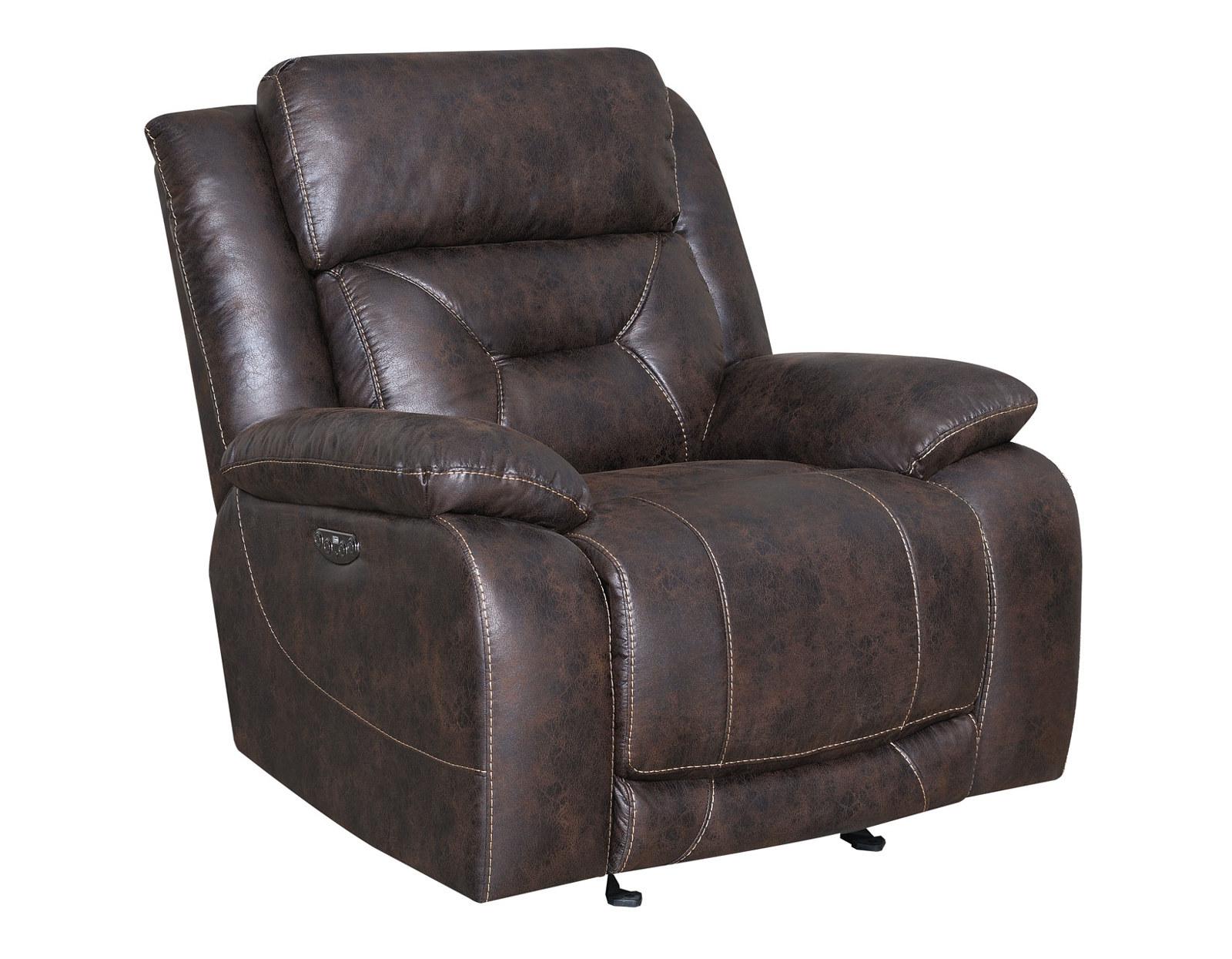 Steve Silver Aria Dual Power Recliner in Saddle Brown