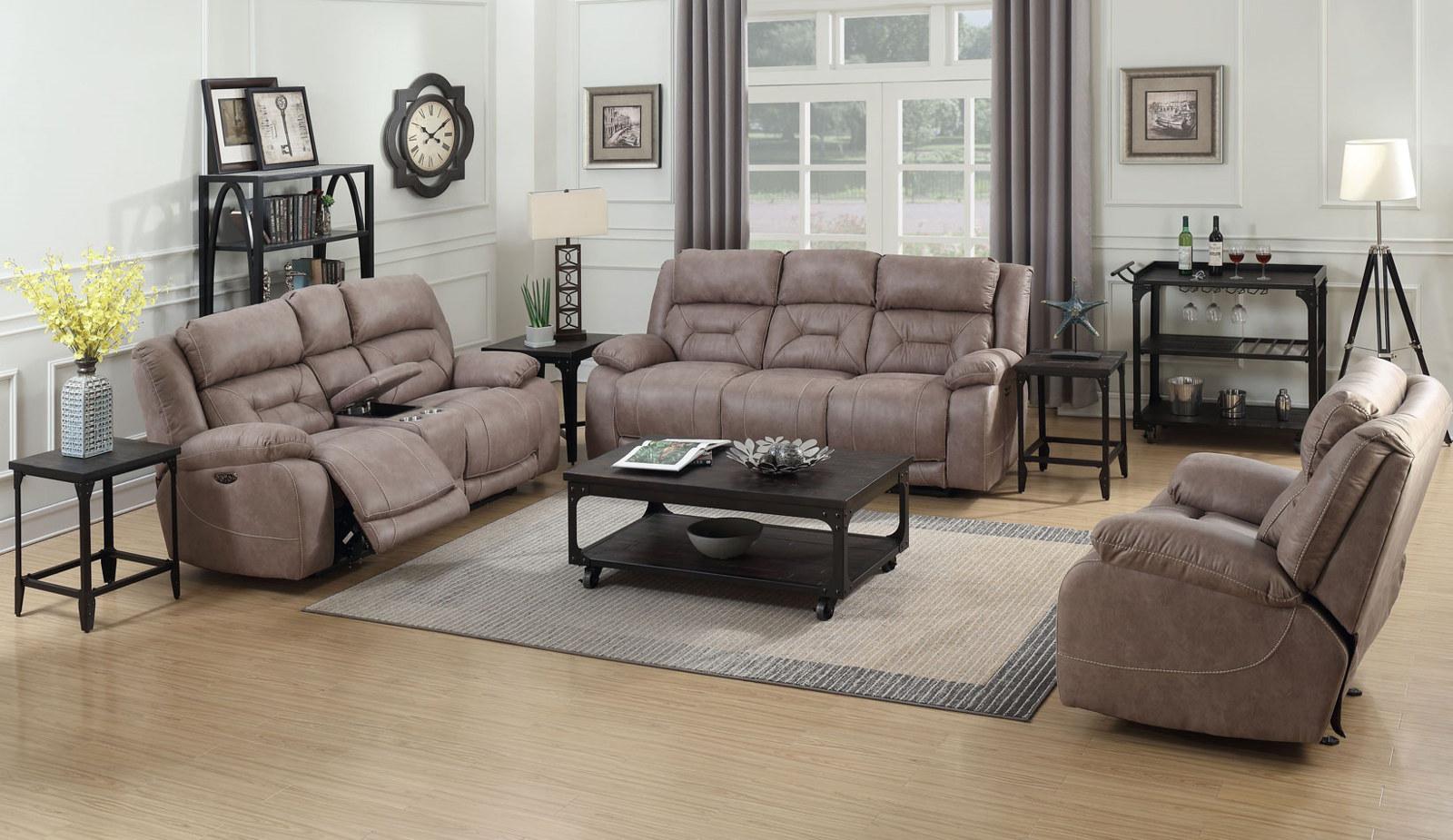 Steve Silver Aria Dual Power Reclining Sofa in Desert Sand - Luxury Home Furniture (MI)