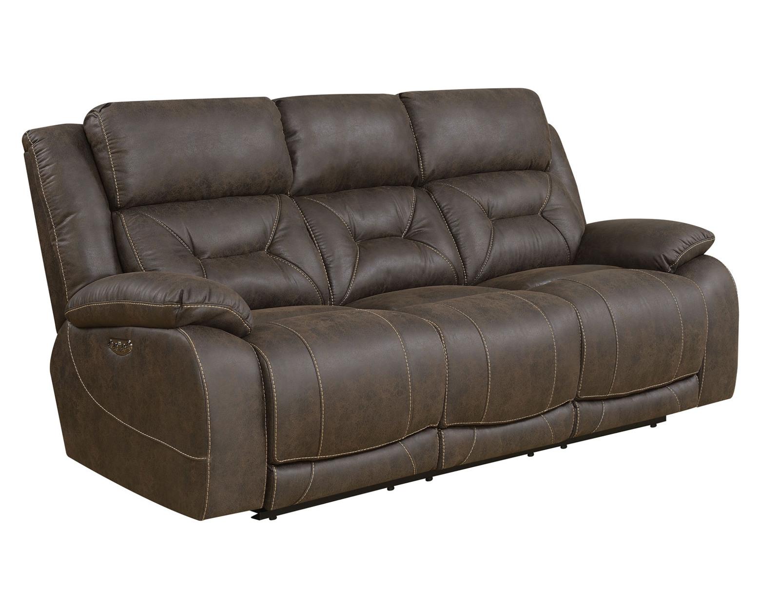 Steve Silver Aria Dual Power Reclining Sofa in Saddle Brown - Luxury Home Furniture (MI)