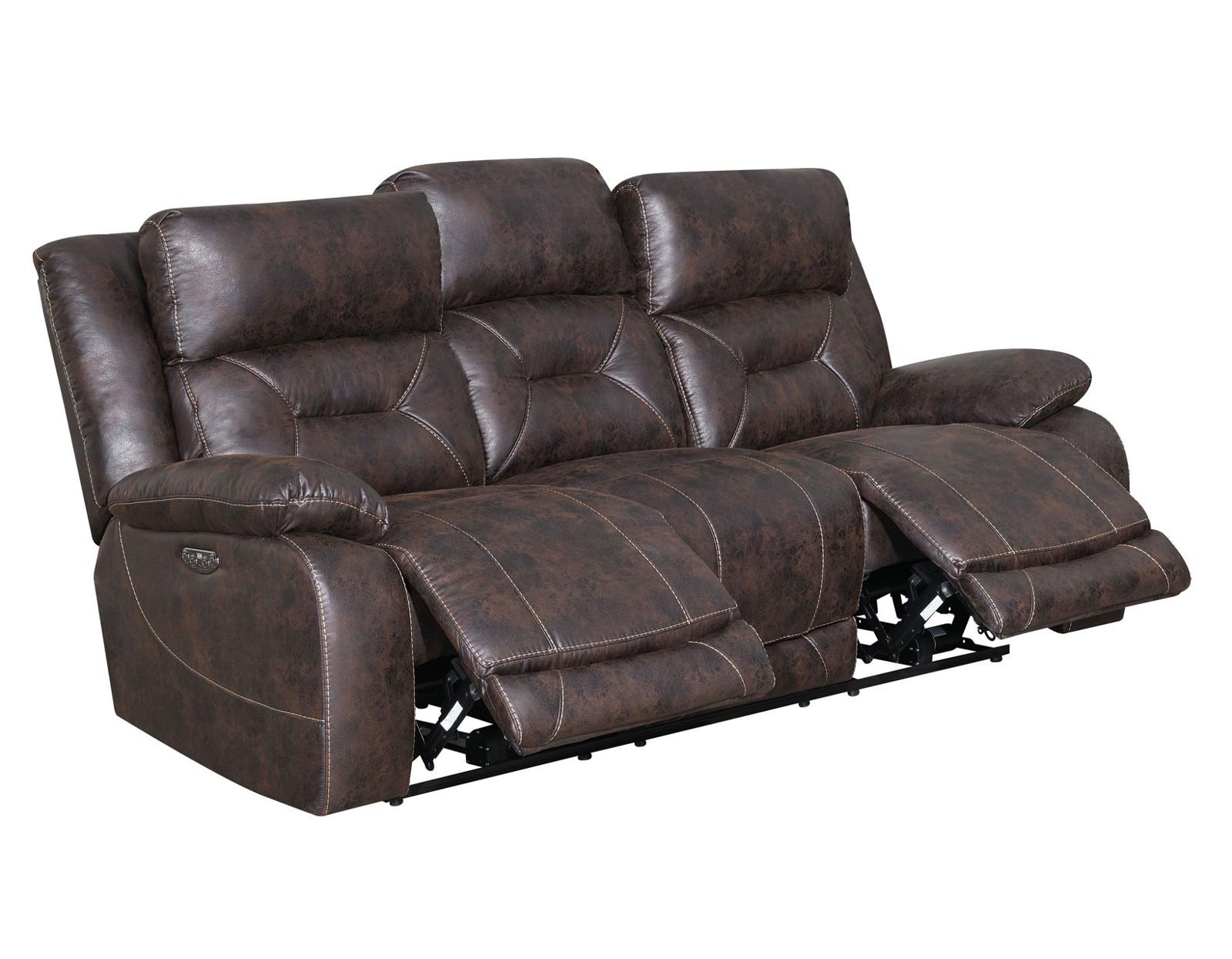 Steve Silver Aria Dual Power Reclining Sofa in Saddle Brown - Luxury Home Furniture (MI)