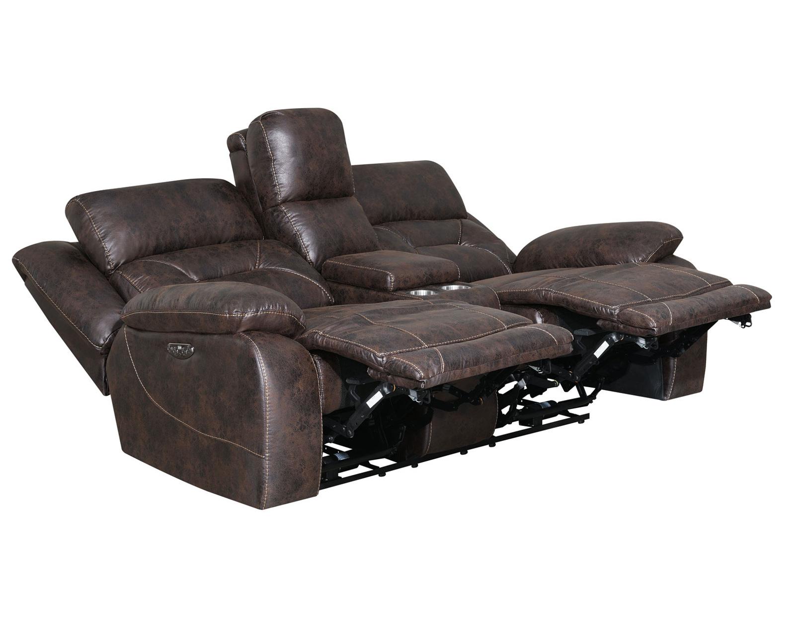 Steve Silver Aria Dual Power Reclining Sofa in Saddle Brown - Luxury Home Furniture (MI)