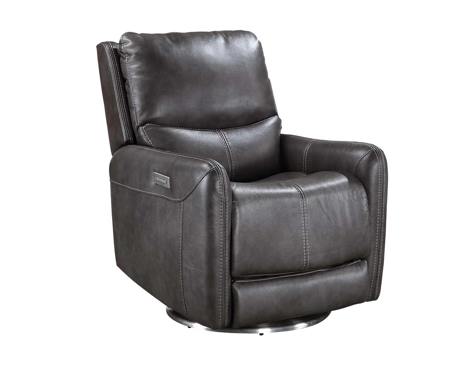 Steve Silver Athens Triple-Power 360 Degree Swivel Motion Chair in Charcoal - Luxury Home Furniture (MI)