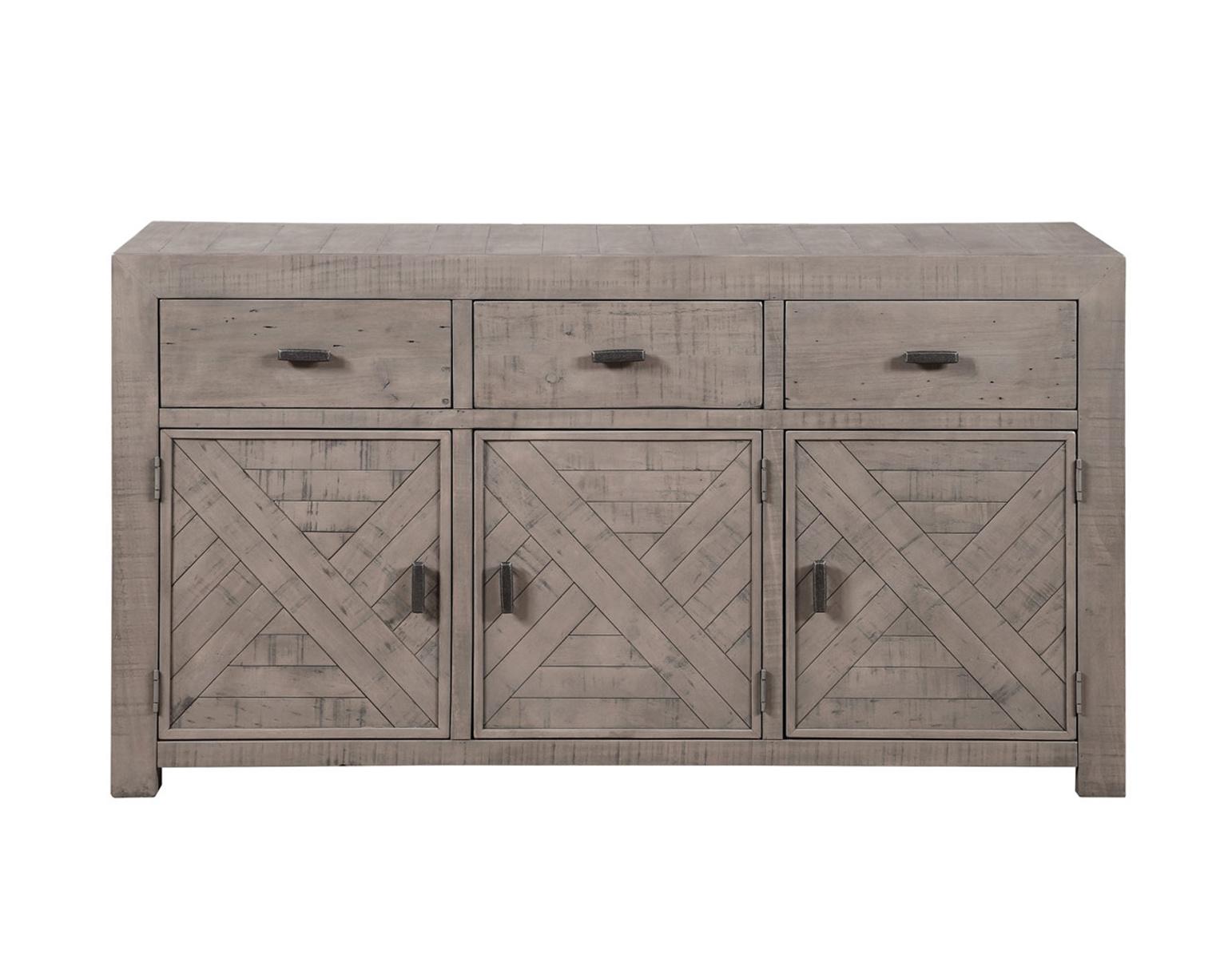 Steve Silver Auckland Reclaimed Wood Server in Weathered Grey - Luxury Home Furniture (MI)