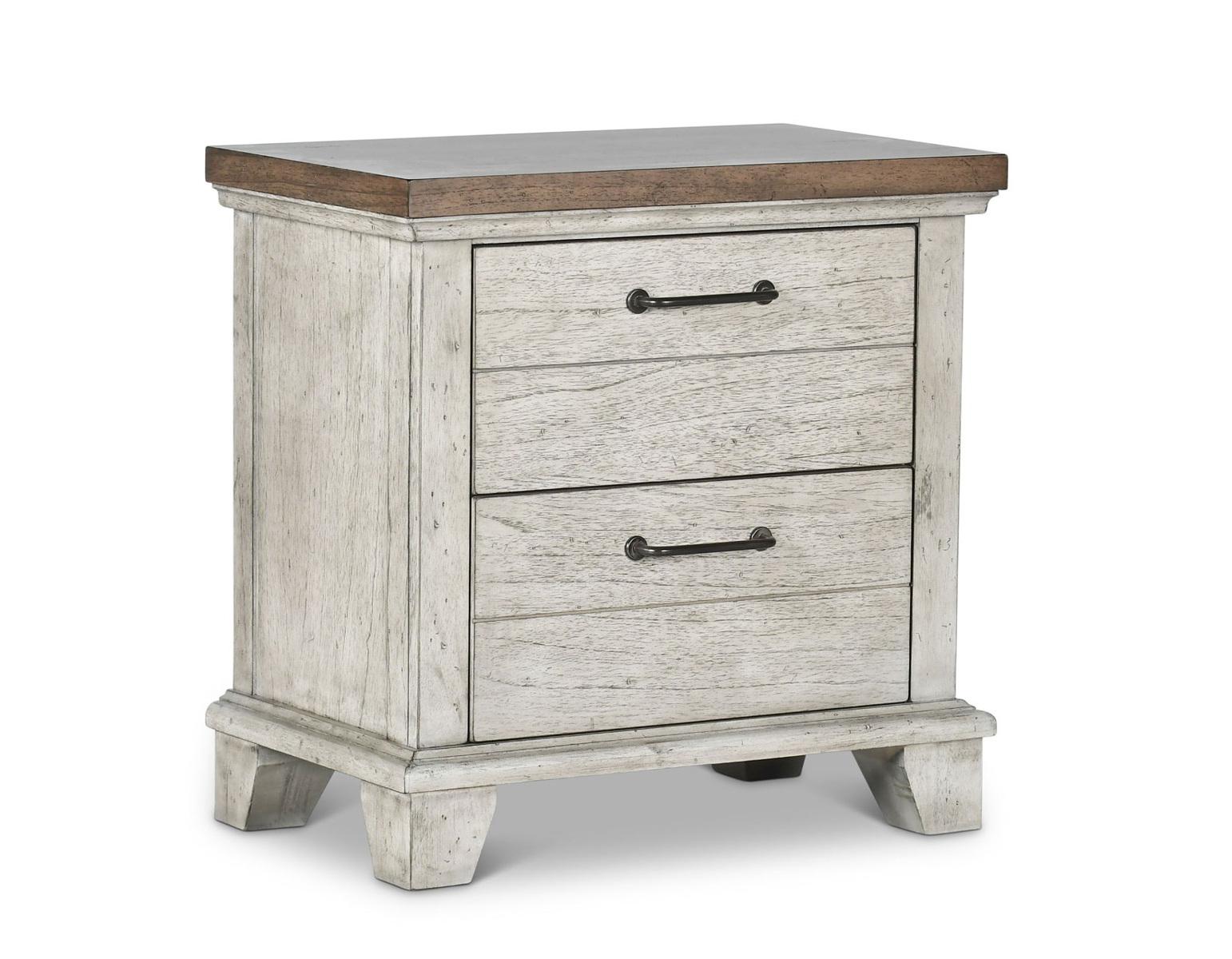 Steve Silver Bear Creek 2 Drawer Nightstand in White Smoke