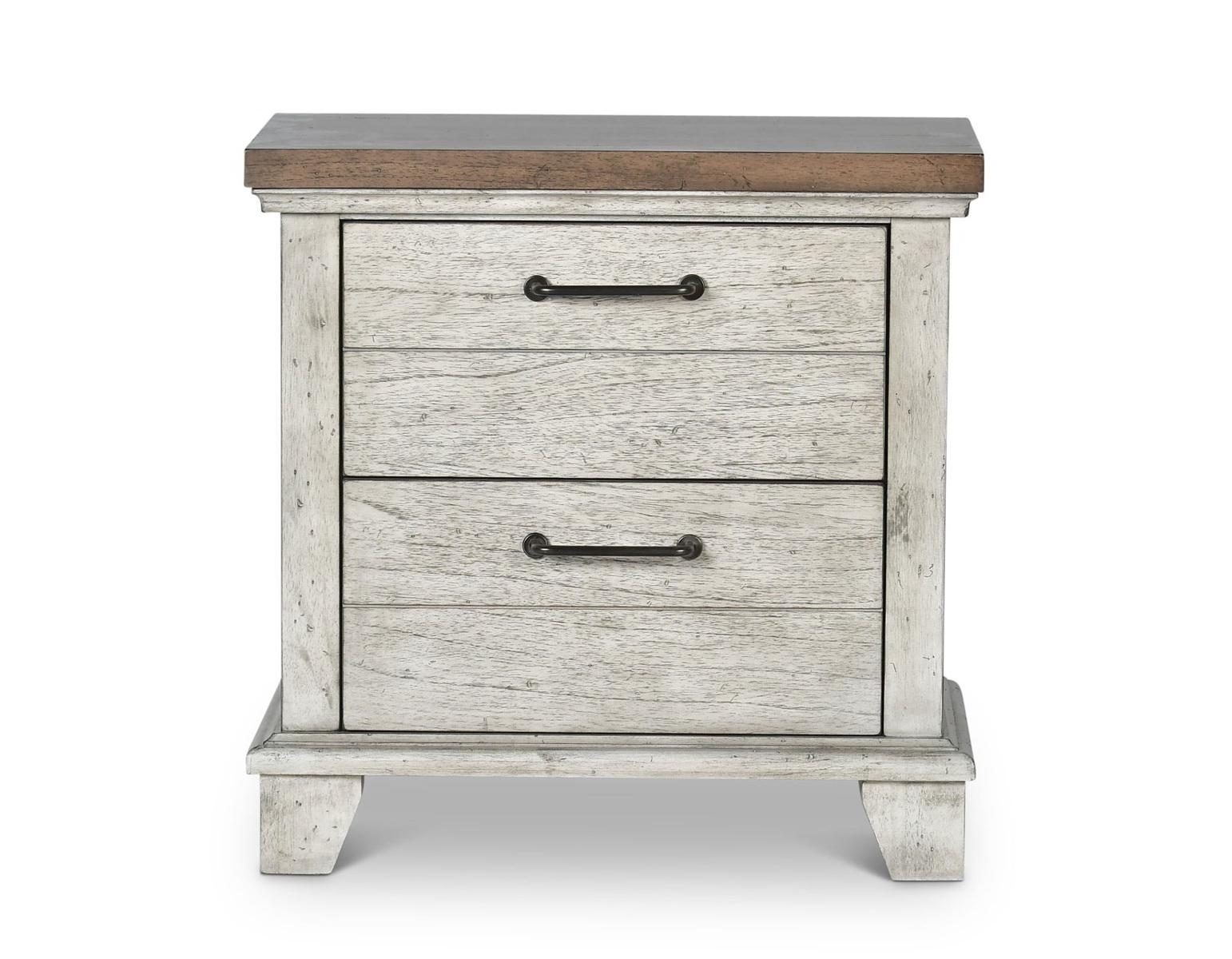 Steve Silver Bear Creek 2 Drawer Nightstand in White Smoke - Luxury Home Furniture (MI)