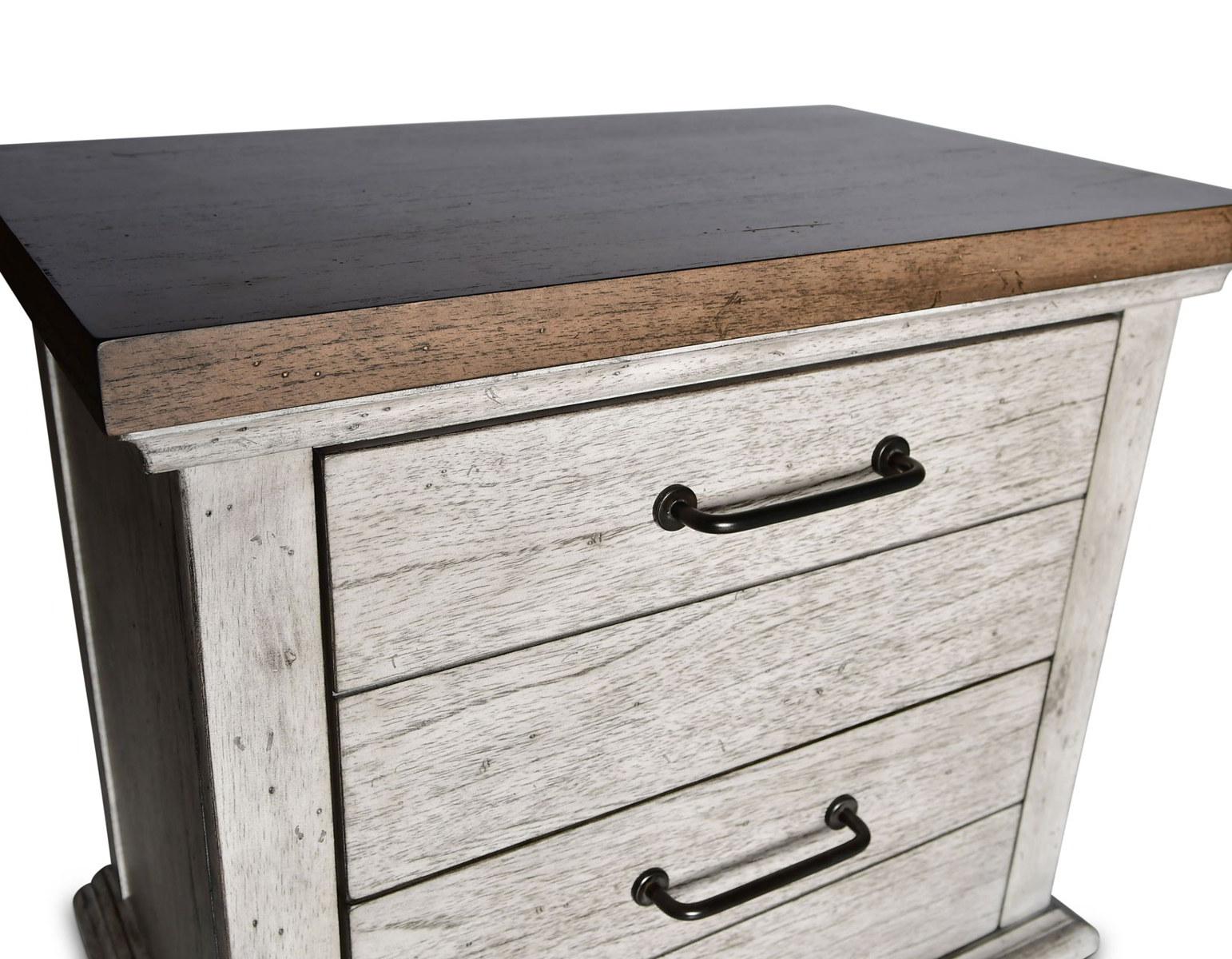 Steve Silver Bear Creek 2 Drawer Nightstand in White Smoke - Luxury Home Furniture (MI)