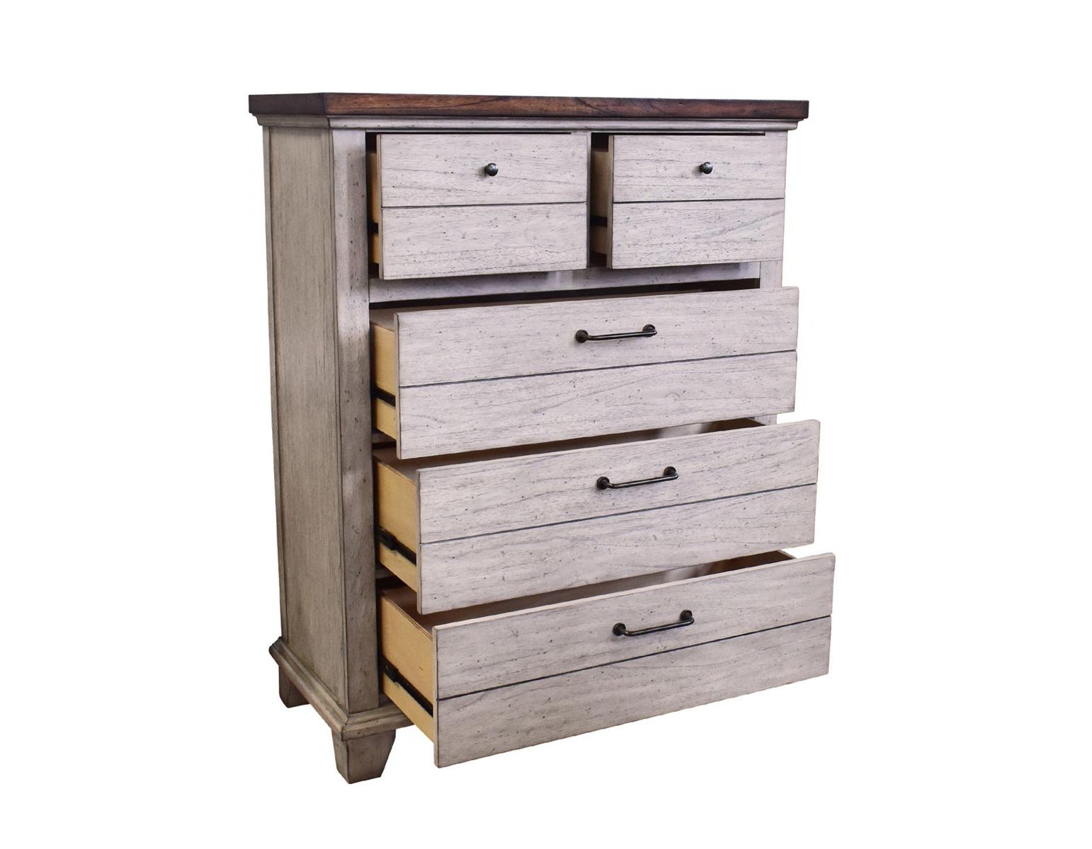 Steve Silver Bear Creek 5 Drawer Chest in White Smoke - Luxury Home Furniture (MI)