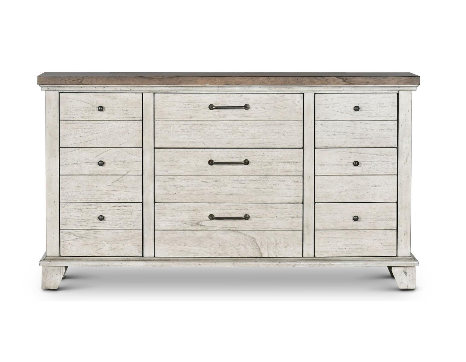 Steve Silver Bear Creek 9 Drawer Dresser in White Smoke - Luxury Home Furniture (MI)
