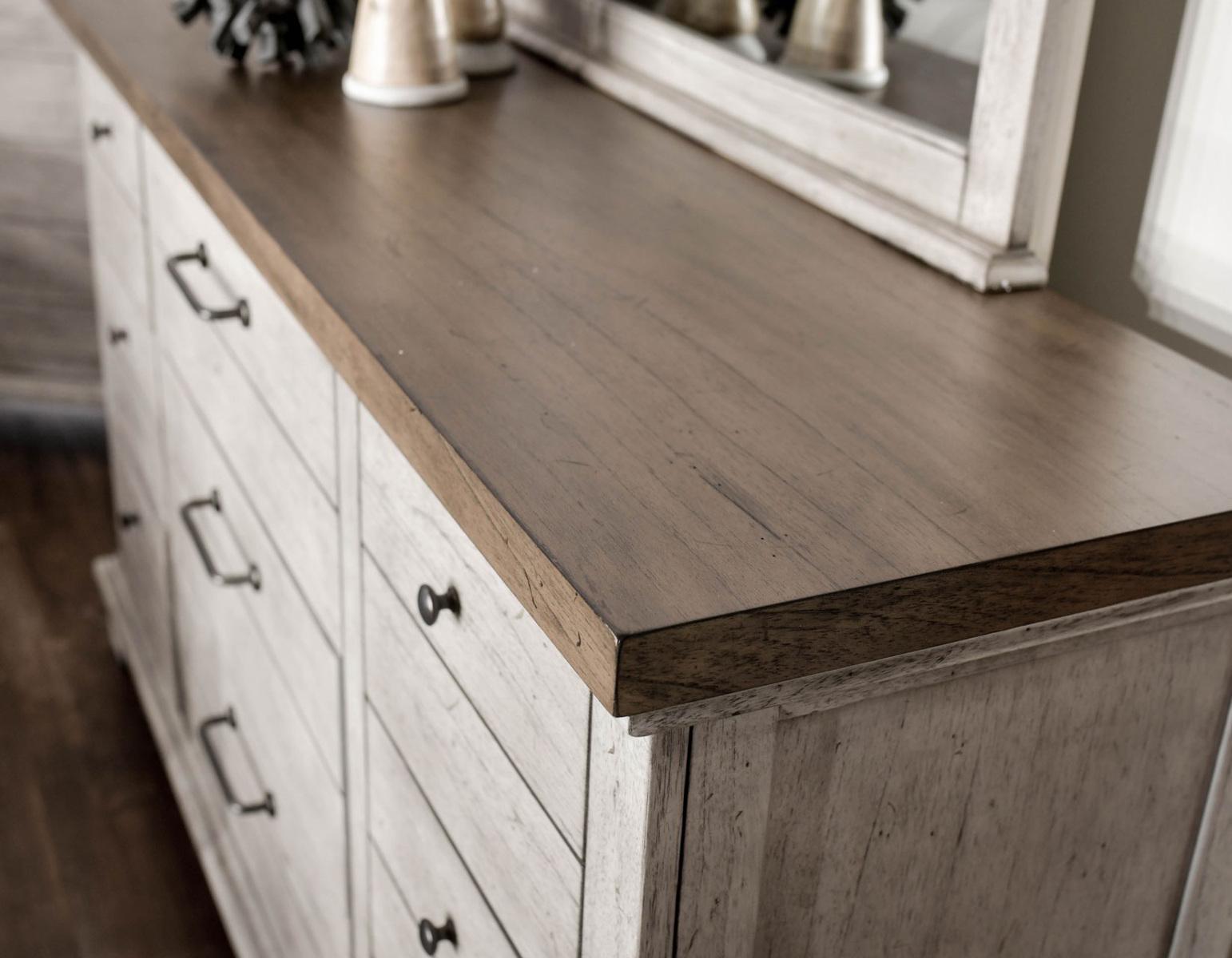 Steve Silver Bear Creek 9 Drawer Dresser in White Smoke - Luxury Home Furniture (MI)