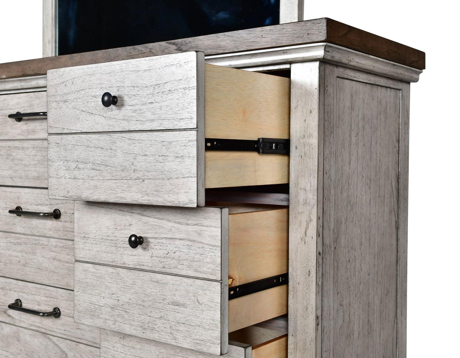 Steve Silver Bear Creek 9 Drawer Dresser in White Smoke - Luxury Home Furniture (MI)