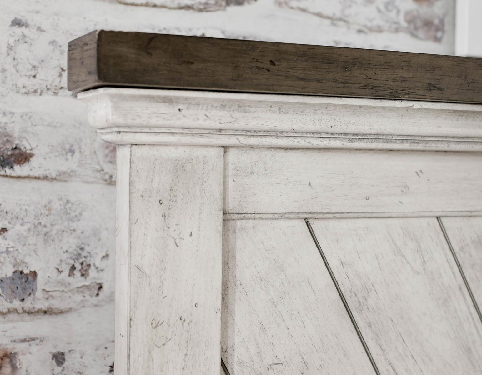 Steve Silver Bear Creek Queen Panel Bed in White Smoke - Luxury Home Furniture (MI)