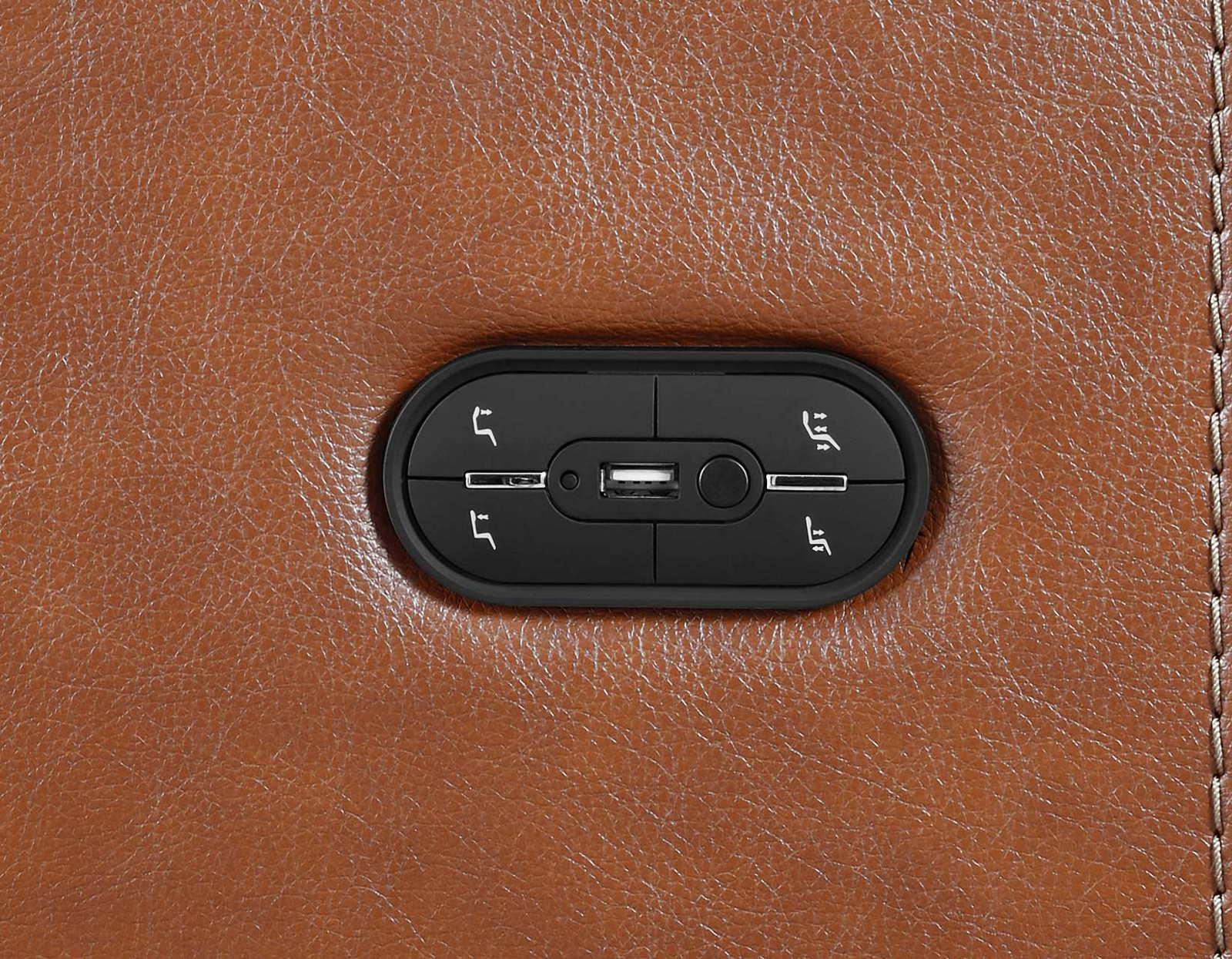 Steve Silver Bergamo Dual-Power Leather Reclining Loveseat in Mocha - Luxury Home Furniture (MI)