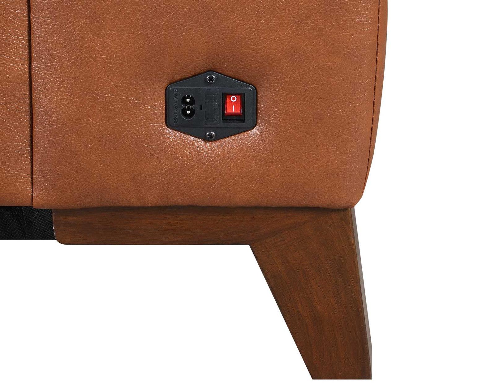 Steve Silver Bergamo Dual-Power Leather Reclining Sofa in Mocha - Luxury Home Furniture (MI)