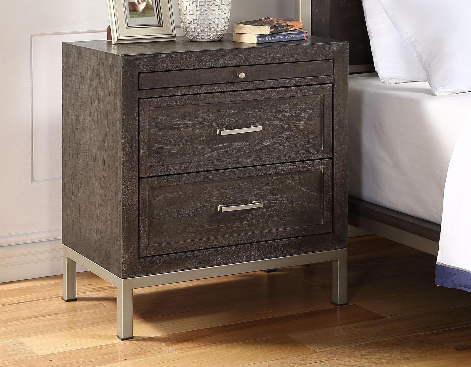Steve Silver Broomfield 2 Drawer Nightstand in Walnut
