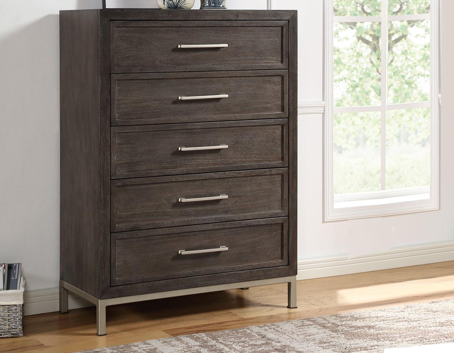 Steve Silver Broomfield 5 Drawer Chest in Walnut - Luxury Home Furniture (MI)
