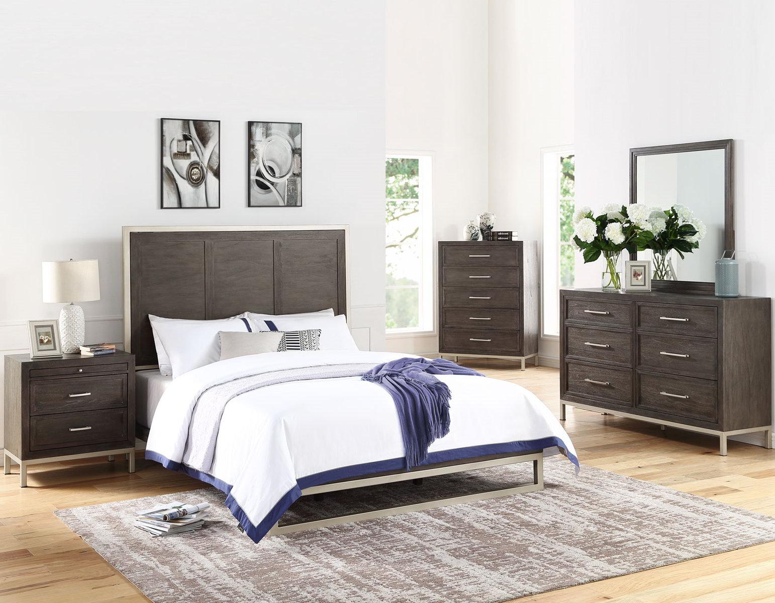 Steve Silver Broomfield King Platform Bed in Walnut - Luxury Home Furniture (MI)