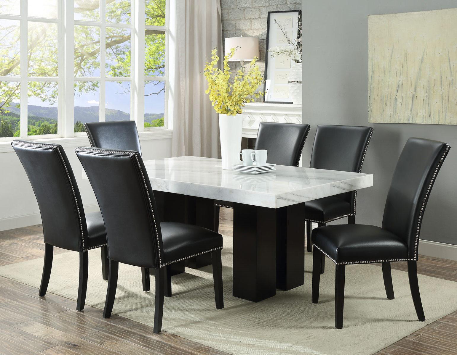 Steve Silver Camila Black Side Chair in Black (Set of 2) - Luxury Home Furniture (MI)
