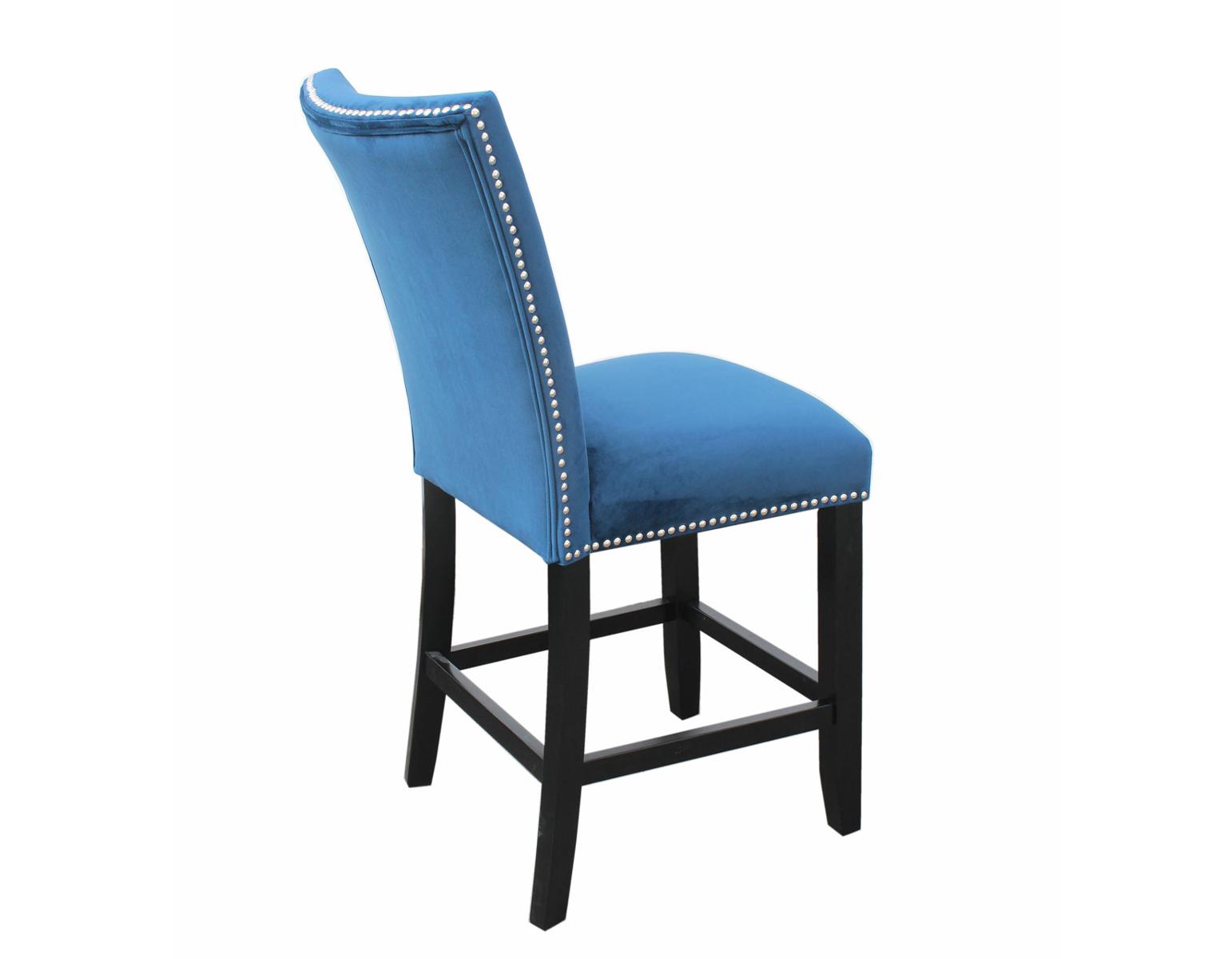 Steve Silver Camila Blue Velvet Counter Chair in Blue (Set of 2) - Luxury Home Furniture (MI)