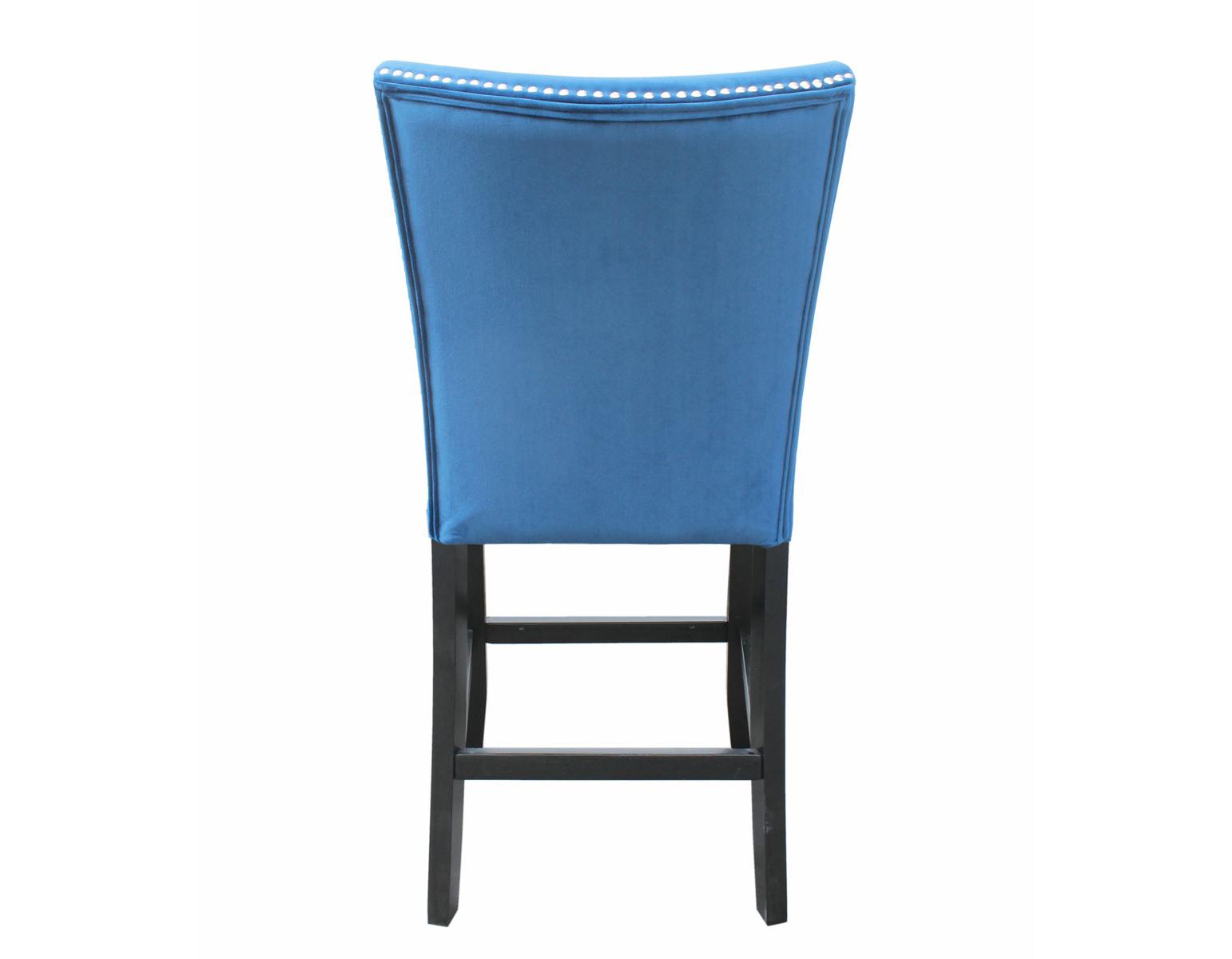 Steve Silver Camila Blue Velvet Counter Chair in Blue (Set of 2) - Luxury Home Furniture (MI)