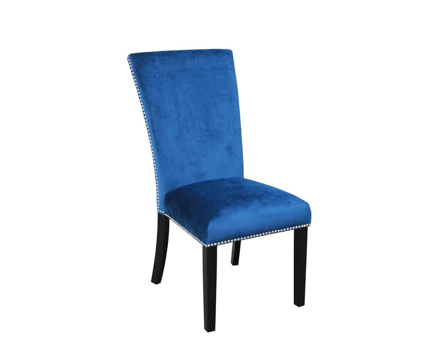 Steve Silver Camila Blue Velvet Side Chair in Blue (Set of 2) - Luxury Home Furniture (MI)